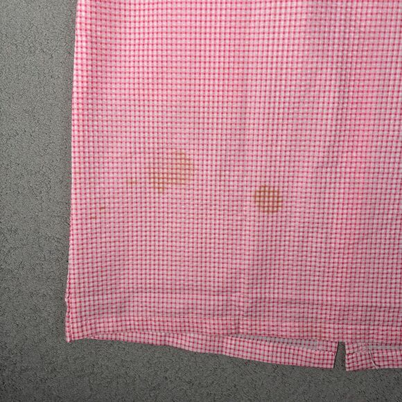 NWT Dreamcrest Night Gown Women’s Size L‎ Coral Gingham Plaid Pearl Snap Muumuu - Picture 12 of 12